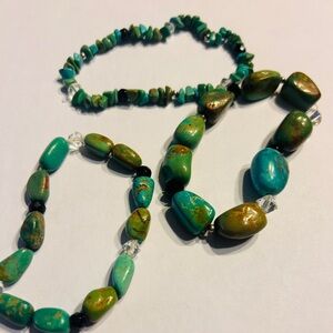 Silpada Turquoise and Green Bracelet Set